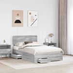 Casa si Gradina - Mobilier - Paturi si accesorii - Paturi - Cadru de pat cu headboard Gri Sonoma 120 x 200 cm Lemn compozit - Infinity.ro