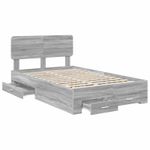 Casa si Gradina - Mobilier - Paturi si accesorii - Paturi - Cadru de pat cu headboard Gri Sonoma 120 x 200 cm Lemn compozit - Infinity.ro