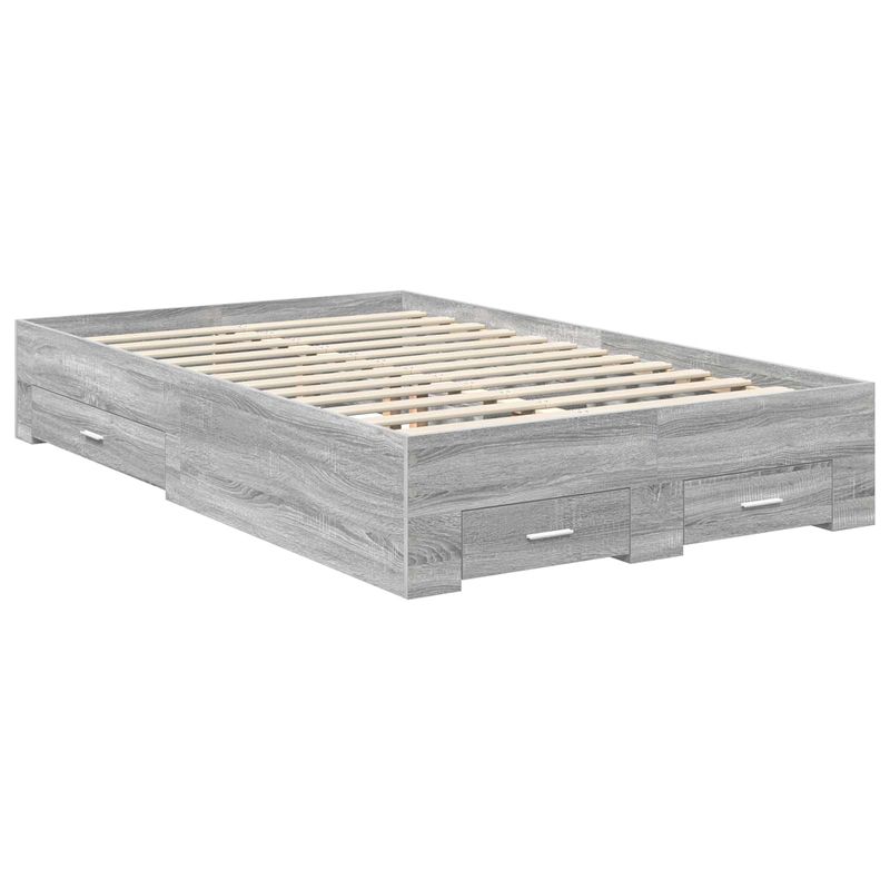 Casa si Gradina - Mobilier - Paturi si accesorii - Paturi - Cadru de pat cu headboard Gri Sonoma 120 x 200 cm Lemn compozit - Infinity.ro