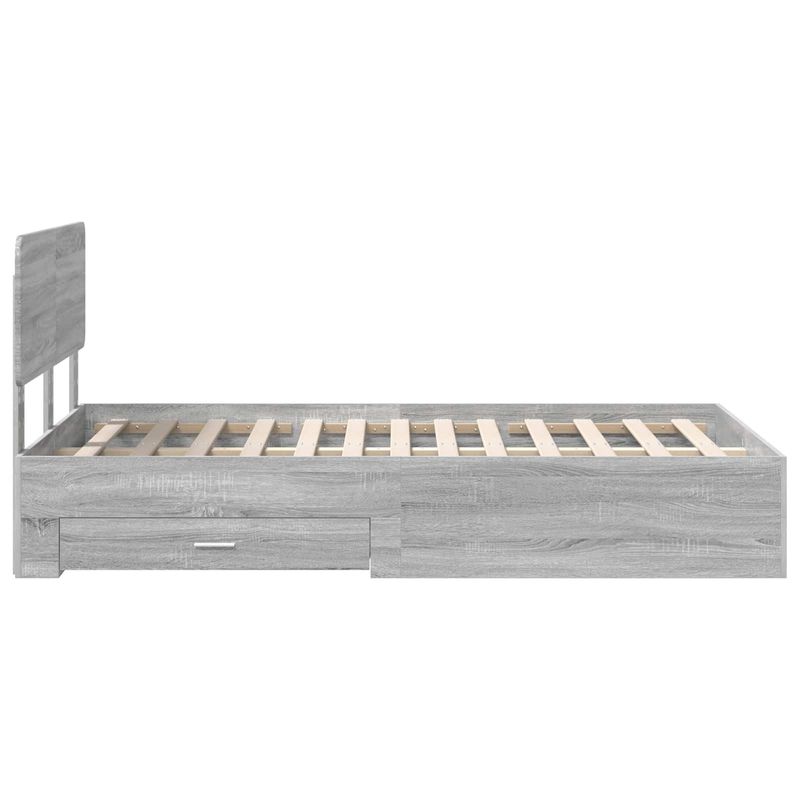 Casa si Gradina - Mobilier - Paturi si accesorii - Paturi - Cadru de pat cu headboard Gri Sonoma 120 x 200 cm Lemn compozit - Infinity.ro