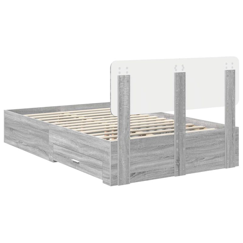 Casa si Gradina - Mobilier - Paturi si accesorii - Paturi - Cadru de pat cu headboard Gri Sonoma 120 x 200 cm Lemn compozit - Infinity.ro
