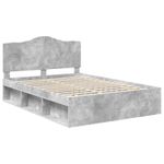 Casa si Gradina - Mobilier - Paturi si accesorii - Paturi - Cadru de pat cu headboard Beton 140 x 200 cm Lemn de pin masiv - Infinity.ro