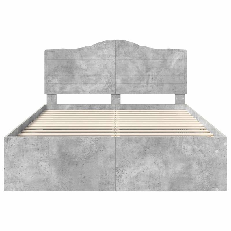 Casa si Gradina - Mobilier - Paturi si accesorii - Paturi - Cadru de pat cu headboard Beton 140 x 200 cm Lemn de pin masiv - Infinity.ro