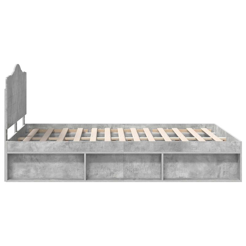 Casa si Gradina - Mobilier - Paturi si accesorii - Paturi - Cadru de pat cu headboard Beton 140 x 200 cm Lemn de pin masiv - Infinity.ro