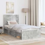 Casa si Gradina - Mobilier - Paturi si accesorii - Paturi - Cadru de pat Gri Concret 75 x 190 cm Lemn de pin masiv - Infinity.ro