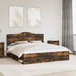 Casa si Gradina - Mobilier - Paturi si accesorii - Paturi - Cadru de pat Stejar fumuriu 180 x 200 cm Lemn de pin masiv - Infinity.ro