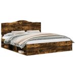 Casa si Gradina - Mobilier - Paturi si accesorii - Paturi - Cadru de pat Stejar fumuriu 180 x 200 cm Lemn de pin masiv - Infinity.ro