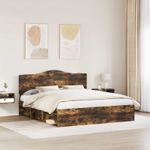 Casa si Gradina - Mobilier - Paturi si accesorii - Paturi - Cadru de pat Stejar fumuriu 180 x 200 cm Lemn de pin masiv - Infinity.ro
