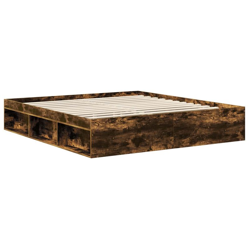 Casa si Gradina - Mobilier - Paturi si accesorii - Paturi - Cadru de pat Stejar fumuriu 180 x 200 cm Lemn de pin masiv - Infinity.ro