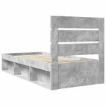 Casa si Gradina - Mobilier - Paturi si accesorii - Paturi - Cadru de pat Gri Concret 75 x 190 cm Lemn de pin masiv - Infinity.ro