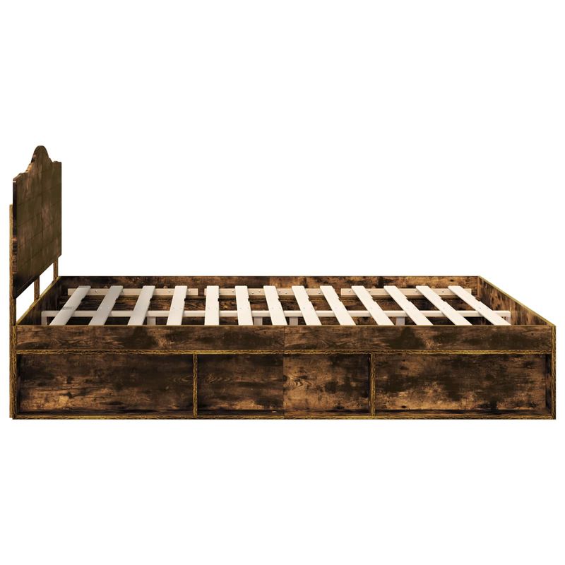 Casa si Gradina - Mobilier - Paturi si accesorii - Paturi - Cadru de pat Stejar fumuriu 180 x 200 cm Lemn de pin masiv - Infinity.ro