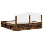 Casa si Gradina - Mobilier - Paturi si accesorii - Paturi - Cadru de pat Stejar fumuriu 180 x 200 cm Lemn de pin masiv - Infinity.ro