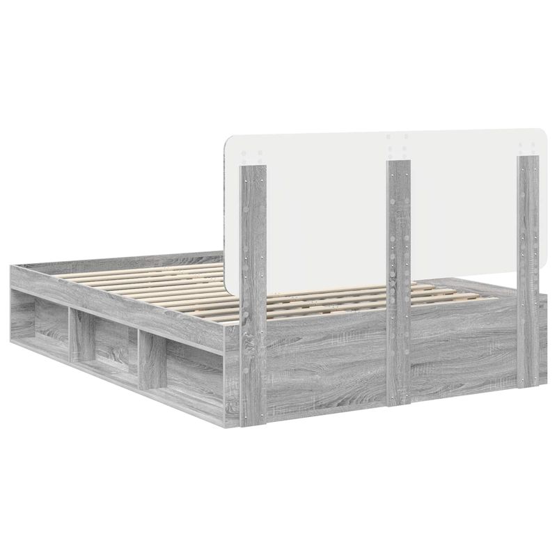 Casa si Gradina - Mobilier - Paturi si accesorii - Paturi - Cadru de pat Gri Sonoma 160 x 200 cm Lemn de pin masiv - Infinity.ro