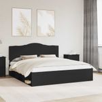 Casa si Gradina - Mobilier - Paturi si accesorii - Paturi - Cadru de pat cu headboard Negru 180 x 200 cm Lemn de pin masiv - Infinity.ro