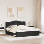 Casa si Gradina - Mobilier - Paturi si accesorii - Paturi - Cadru de pat cu headboard Negru 180 x 200 cm Lemn de pin masiv - Infinity.ro