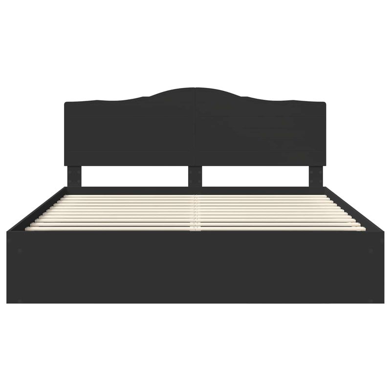 Casa si Gradina - Mobilier - Paturi si accesorii - Paturi - Cadru de pat cu headboard Negru 180 x 200 cm Lemn de pin masiv - Infinity.ro