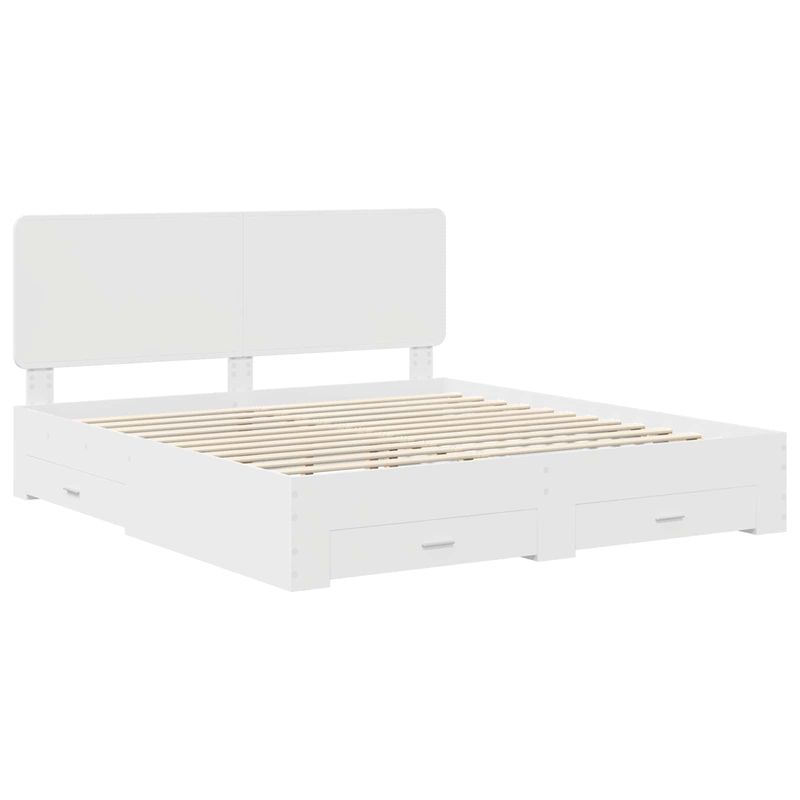 Casa si Gradina - Mobilier - Paturi si accesorii - Paturi - Cadru de pat cu headboard Alb 180 x 200 cm Lemn compozit - Infinity.ro