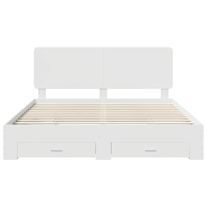 Casa si Gradina - Mobilier - Paturi si accesorii - Paturi - Cadru de pat cu headboard Alb 180 x 200 cm Lemn compozit - Infinity.ro