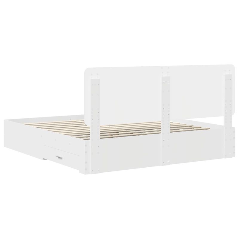 Casa si Gradina - Mobilier - Paturi si accesorii - Paturi - Cadru de pat cu headboard Alb 180 x 200 cm Lemn compozit - Infinity.ro