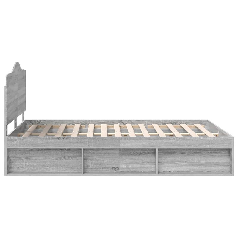 Casa si Gradina - Mobilier - Paturi si accesorii - Paturi - Cadru de pat Gri Sonoma 140 x 190 cm Lemn de pin masiv - Infinity.ro