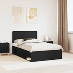 Casa si Gradina - Mobilier - Paturi si accesorii - Paturi - Cadru de pat cu headboard Negru 120 x 200 cm Lemn de pin masiv - Infinity.ro