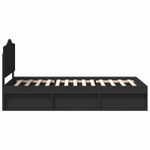 Casa si Gradina - Mobilier - Paturi si accesorii - Paturi - Cadru de pat cu headboard Negru 90 x 200 cm Lemn de pin masiv - Infinity.ro