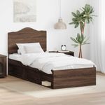 Casa si Gradina - Mobilier - Paturi si accesorii - Paturi - Cadru de pat Stejar inchis 90 x 200 cm Lemn de pin masiv - Infinity.ro