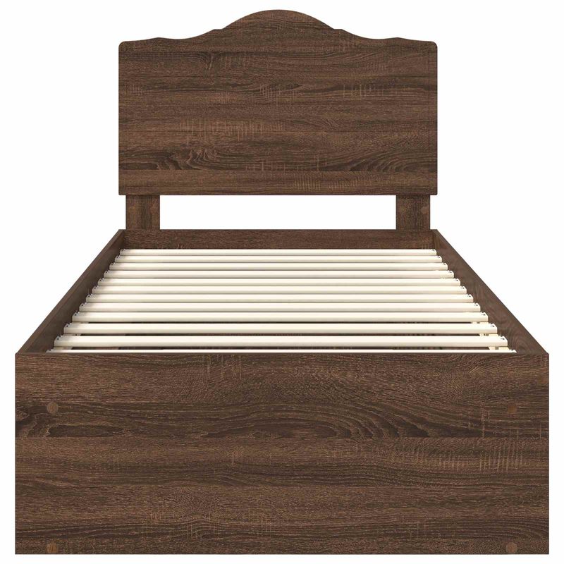 Casa si Gradina - Mobilier - Paturi si accesorii - Paturi - Cadru de pat Stejar inchis 90 x 200 cm Lemn de pin masiv - Infinity.ro