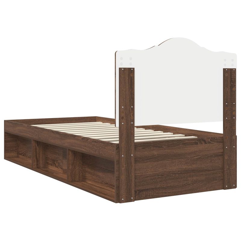 Casa si Gradina - Mobilier - Paturi si accesorii - Paturi - Cadru de pat Stejar inchis 90 x 200 cm Lemn de pin masiv - Infinity.ro