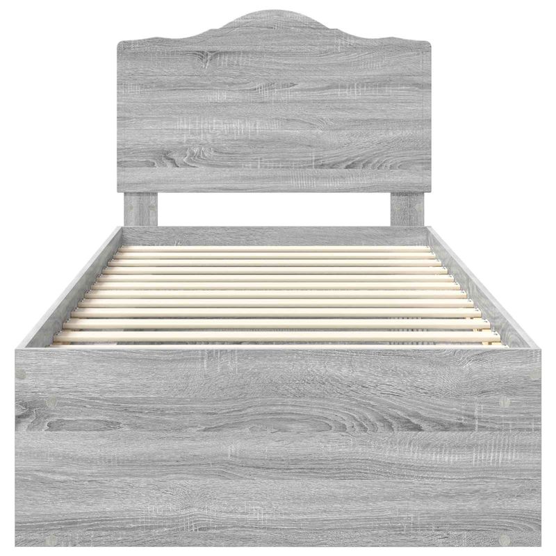 Casa si Gradina - Mobilier - Paturi si accesorii - Paturi - Cadru de pat Gri Sonoma 90 x 190 cm Lemn de pin masiv - Infinity.ro