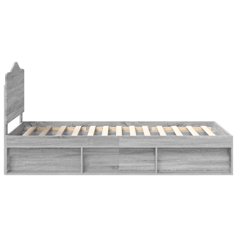 Casa si Gradina - Mobilier - Paturi si accesorii - Paturi - Cadru de pat Gri Sonoma 90 x 190 cm Lemn de pin masiv - Infinity.ro