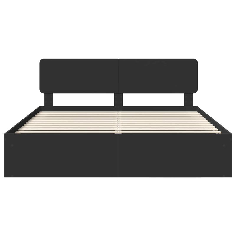 Casa si Gradina - Mobilier - Paturi si accesorii - Paturi - Cadru de pat cu headboard Negru 180 x 200 cm Lemn de pin masiv - Infinity.ro