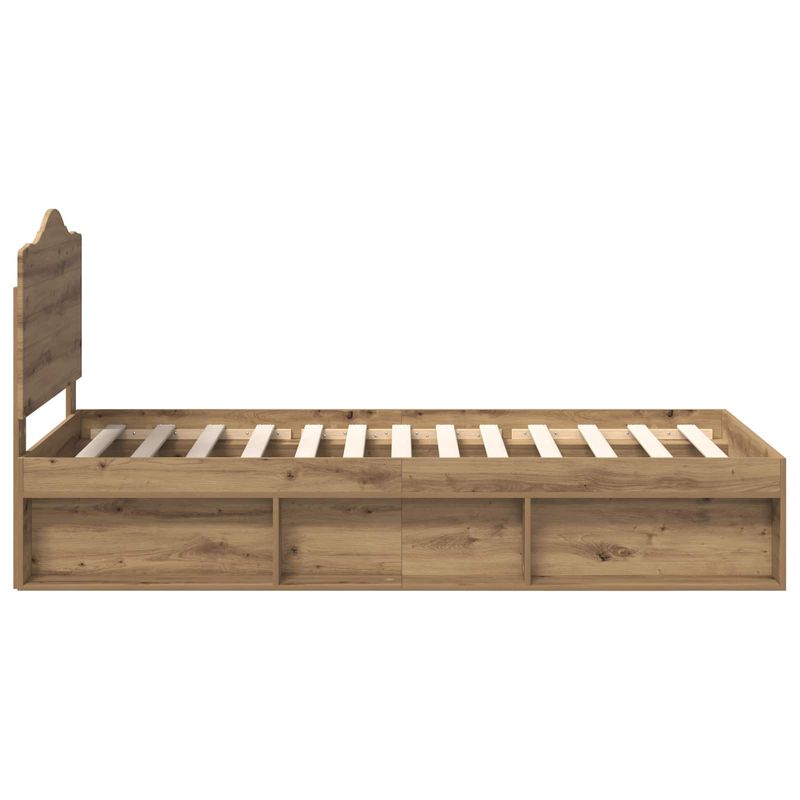 Casa si Gradina - Mobilier - Paturi si accesorii - Paturi - Cadru de pat Stejar artizanal 75 x 190 cm Lemn de pin masiv - Infinity.ro