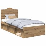 Casa si Gradina - Mobilier - Paturi si accesorii - Paturi - Cadru de pat Stejar artizanal 90 x 190 cm Lemn de pin masiv - Infinity.ro