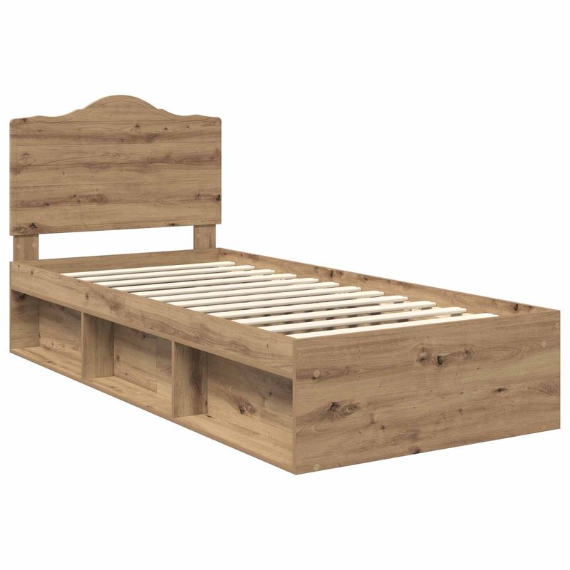 Casa si Gradina - Mobilier - Paturi si accesorii - Paturi - Cadru de pat Stejar artizanal 90 x 190 cm Lemn de pin masiv - Infinity.ro