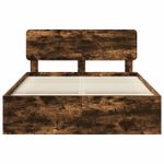 Casa si Gradina - Mobilier - Paturi si accesorii - Paturi - Cadru de pat Stejar fumuriu 140 x 190 cm Lemn de pin masiv - Infinity.ro