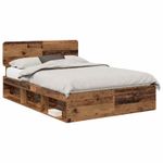 Casa si Gradina - Mobilier - Paturi si accesorii - Paturi - Cadru de pat Lemn vechi 140 x 190 cm Lemn de pin masiv - Infinity.ro