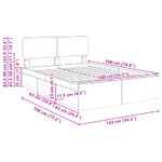 Casa si Gradina - Mobilier - Paturi si accesorii - Paturi - Cadru de pat Stejar artizanal 140 x 190 cm Lemn de pin masiv - Infinity.ro