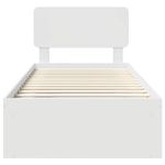 Casa si Gradina - Mobilier - Paturi si accesorii - Paturi - Cadru de pat cu headboard Alb 90 x 190 cm Lemn de pin masiv - Infinity.ro