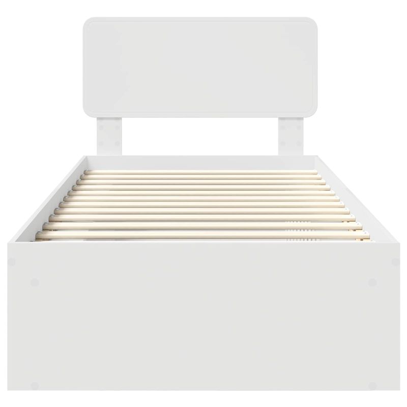 Casa si Gradina - Mobilier - Paturi si accesorii - Paturi - Cadru de pat cu headboard Alb 90 x 190 cm Lemn de pin masiv - Infinity.ro