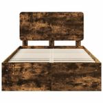 Casa si Gradina - Mobilier - Paturi si accesorii - Paturi - Cadru de pat Stejar fumuriu 135 x 190 cm Lemn de pin masiv - Infinity.ro