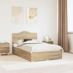 Casa si Gradina - Mobilier - Paturi si accesorii - Paturi - Cadru de pat cu sertar Stejar Sonoma 135 x 190 cm Lemn compozit - Infinity.ro