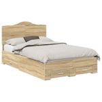 Casa si Gradina - Mobilier - Paturi si accesorii - Paturi - Cadru de pat cu sertar Stejar Sonoma 135 x 190 cm Lemn compozit - Infinity.ro