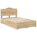 Casa si Gradina - Mobilier - Paturi si accesorii - Paturi - Cadru de pat cu sertar Stejar Sonoma 135 x 190 cm Lemn compozit - Infinity.ro