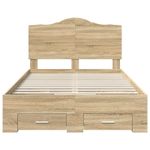 Casa si Gradina - Mobilier - Paturi si accesorii - Paturi - Cadru de pat cu sertar Stejar Sonoma 135 x 190 cm Lemn compozit - Infinity.ro