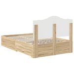 Casa si Gradina - Mobilier - Paturi si accesorii - Paturi - Cadru de pat cu sertar Stejar Sonoma 135 x 190 cm Lemn compozit - Infinity.ro