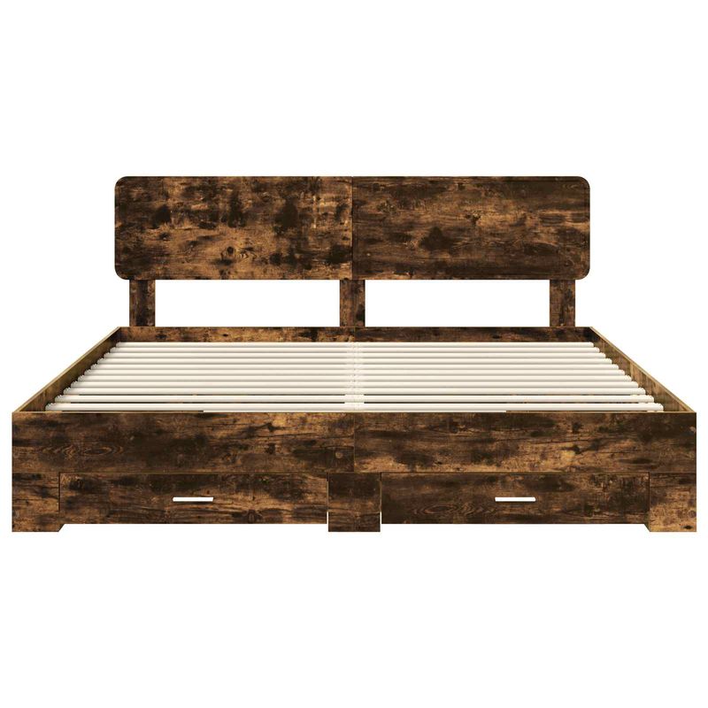 Casa si Gradina - Mobilier - Paturi si accesorii - Paturi - Cadru de pat Stejar fumuriu 200 x 200 cm Lemn compozit - Infinity.ro