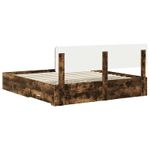 Casa si Gradina - Mobilier - Paturi si accesorii - Paturi - Cadru de pat Stejar fumuriu 200 x 200 cm Lemn compozit - Infinity.ro