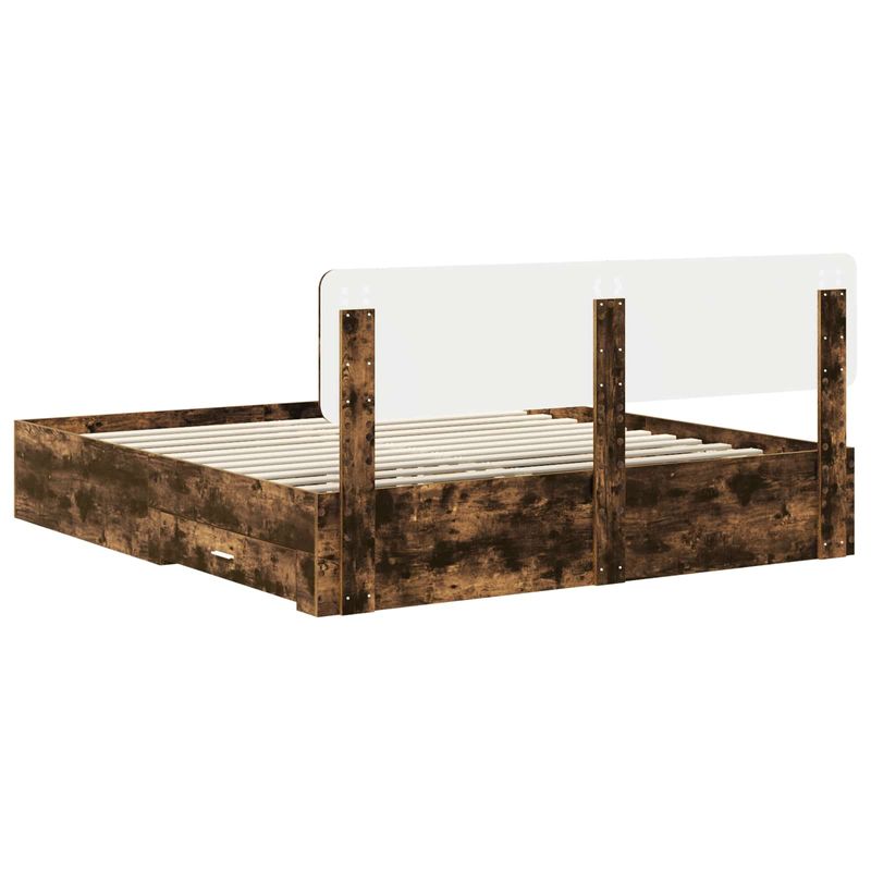 Casa si Gradina - Mobilier - Paturi si accesorii - Paturi - Cadru de pat Stejar fumuriu 200 x 200 cm Lemn compozit - Infinity.ro