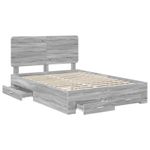 Casa si Gradina - Mobilier - Paturi si accesorii - Paturi - Cadru de pat cu headboard Gri Sonoma 150 x 200 cm Lemn compozit - Infinity.ro
